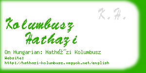 kolumbusz hathazi business card